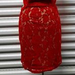 The Room Halter Mini Dress Sz Medium Red Lace Sheer Overlay Sexy Cocktail Party Photo 5