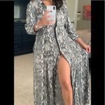 ZARA Woman Blogger Favorite Black and White Snakeskin Print Long Dress Size XS Photo 7