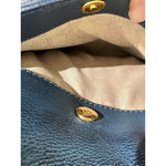 Michael Kors  Navy Leather Chain Shoulder Tote Bag Gold Hardware Classic Everyday Photo 6