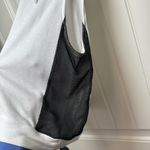 White and Black mesh sleeveless top with hood Size L Photo 1