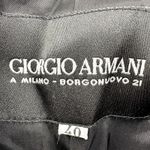 Giorgio Armani  Collarless Button Up Suit Jacket Pinstriped Formal Black 40 Small Photo 2