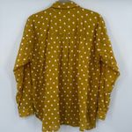 J.Jill Mustard Yellow Embroidered Polka Dot Button Down Shirt Women's Med Cotton Photo 6