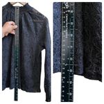 Ultra Pink  Black Lace Overlay Mock Neck Long Sleeve Blouse Size Large Whimsigoth Photo 11
