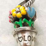 Brighton  Colorful Flowerpot Charm Enameled Photo 0