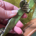 Libby. Edelman 6.5 W wedge jeweled heel snake skin green super cute! Photo 5