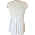 Mystree Boho Off White Cream Knit Lace Ladies Bohemian Summer Hippie Top ~S Photo 2
