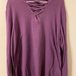 Torrid  Purple Waffle Lace Up‎ V-Neck Long Sleeve Top Size Large Photo 0