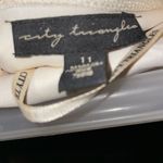 Navy Blue and Off White Belted Formal Dress Size 12 Photo 4