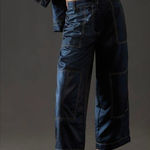 Stella Nova Hasel Cargo Pants Size XL 42 Anthropologie Navy Blue Photo 0