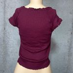 Free People Women's Burgundy Button-Up Top sz M Photo 3