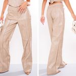Pretty Little Thing Pebble Croc Faux Leather Front Pocket Wide Leg Pant 10 Photo 1