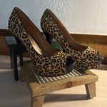 EXPRESS Calf Hair Leopard Print Platform Heels Photo 2