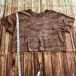 Wild Fable Women’s Short Sleeve Crew Neck Brown Camo Crop Top Size XL Photo 4