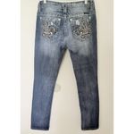 Miss Me Signature Straight Jeans Embellished Low Rise Stretch Rhinestone Sz 28 Photo 2