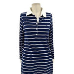 Coolibar Navy Blue Striped Polo Long Sleeve Tunic Dress Size Small Photo 1