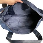 Jimmy Choo Navy Blue Canvas and Leather Trim Weekend Travel Bag Photo 5