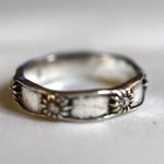 Source Unknown NWOT Bewitching Art Deco Floral Silver Tone Metal Size 8.5 Casual Unisex Ring Photo 1