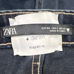 ZARA  Women's Blue Dark Wash High Waisted Ankle Flared Denim Jeans Size 2 Photo 4