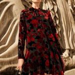 The Kooples NWOT  Painted Roses Burnout Velvet Mini Dress Long Sleeve Size 0 Photo 3