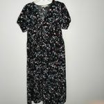  Dresses Loft Black Pearl Print Puff Sleeve Midi Dress Photo 2