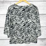 Kasper Chic Zebra Print Button-Up Wool Blend Sweater Jacket Size Large Gray Photo 6