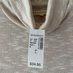 Dress Barn  Sz L Pullover Turtleneck Cream Gold Stretch Long Sleeve Side Slits Photo 2