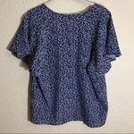 SheIn  Navy Blue and White Mini Floral Short Sleeve‎ Large Photo 6
