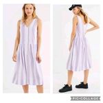 Urban Outfitters  Purple and White Stripe Linen Midi Dress Photo 1