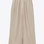 ZARA  Women's Wide-Leg Pants beige LARGE Photo 3