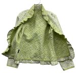 Trimdin Women's Quilted Ruffle Jacket Lightweight Open Front Spring Green Size M Size M Photo 2