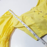 Majorelle Revolve Baby Yellow Sienna Crop Top Smocked Lace Up Long Sleeves Photo 5