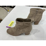 Quipid Womans Ankle Boots Tan 7 Side Zip Block Heel Almond Toe Photo 2