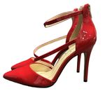 Jessica Simpson  sexy bold glamorous red patent leather pointy toe heels NWOT 10 Photo 1