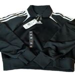 Adidas  black white express cropped polo sweatshirt size small Photo 0