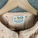 Vintage Sweater Bee Cardigan Women's M Casual Knit Granny Cottagecore Old Money Tan Size M Photo 4