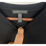 Eileen Fisher Black Long Sleeve M Tunic Top T-Shirt dress Minimalist Stretch Photo 3