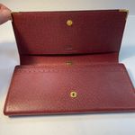 Valentino Garavani Burgundy Leather Long Bifold Flap Wallet Photo 2