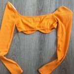 Princess Polly BECCA LONG SLEEVE CROP TOP ORANGE size 2 Photo 3
