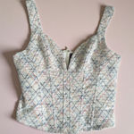 VICI Cream Embroidered Corset Tank Top Size XL Photo 0