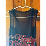 Harley Davidson Tank Top Sheer Top Motorcycle Graphic‎ Black Size XS Photo 2