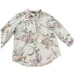 Ralph Lauren Women Spring Floral Print Beige Button Down Shirt Sz XL Pink Photo 0