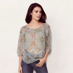 None Vintage Y2k Retro Sheer Paisley Pintuck Peasant Blouse Tunic Beqch Boho Hippie M Photo 1