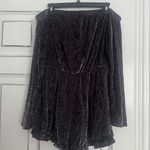 Tobi Grey Velvet Off the Shoulder Romper Photo 0