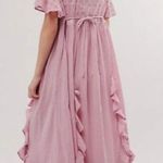 Free People  Ethereal Bohemian Bring The Romance Midi Maxi Dress Pink Medium Photo 2
