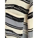 Topshop  Striped Button Front Long Sleeve Blouse Women's Size 6 Small Blue Black Photo 6