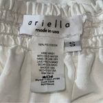 Ariella  Women’s S White Swiss Dot Tie Front Off the Shoulder Balloon Sleeve Top Photo 3