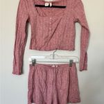 BP . Cozy Pink Ribbed Sleepwear Set sz M Photo 0