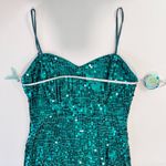 Lulus ‎ Striking Sweetheart Emerald Green Sequin Slit Sleeveless Midi Dress LARGE Photo 7