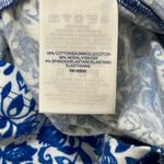 Lands End Women's Tank Top Size L Large Blue White Floral Pleated Cotton Blend Photo 5