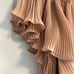 Endless Rose  Off Shoulder with Adjustable Straps Tan Pleated Flowy Blouse Photo 3